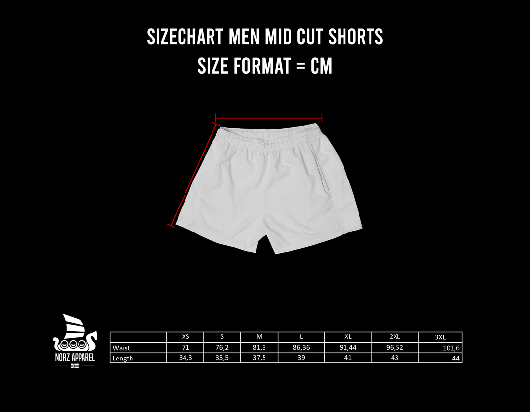 NORZ SHORTS - MIDCUT BLACK